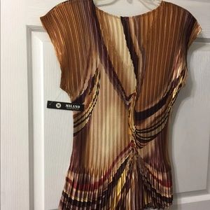 Golden Pattern Silky Dressy Top
